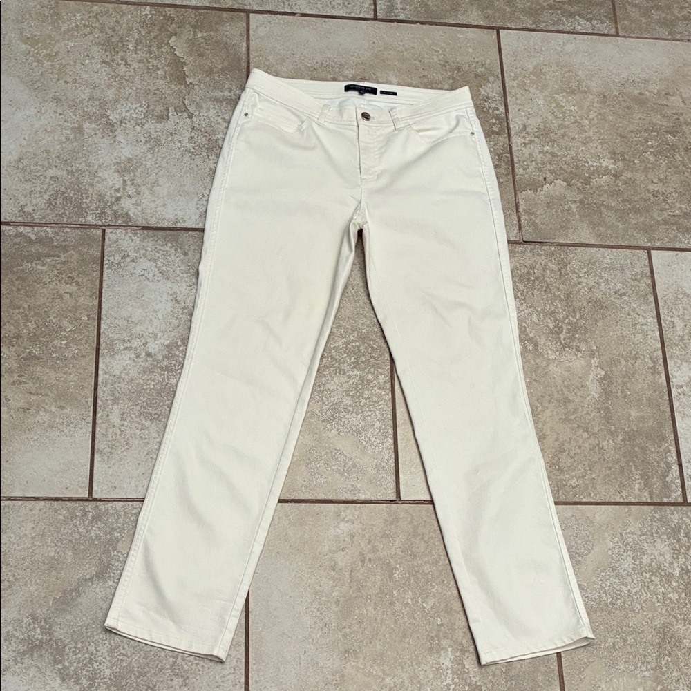 Lafayette 148 New York Cream Straight Leg Jeans
